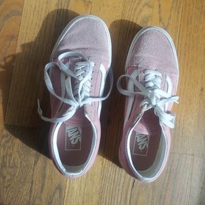 Women's Pink Suede and Canvas Vans